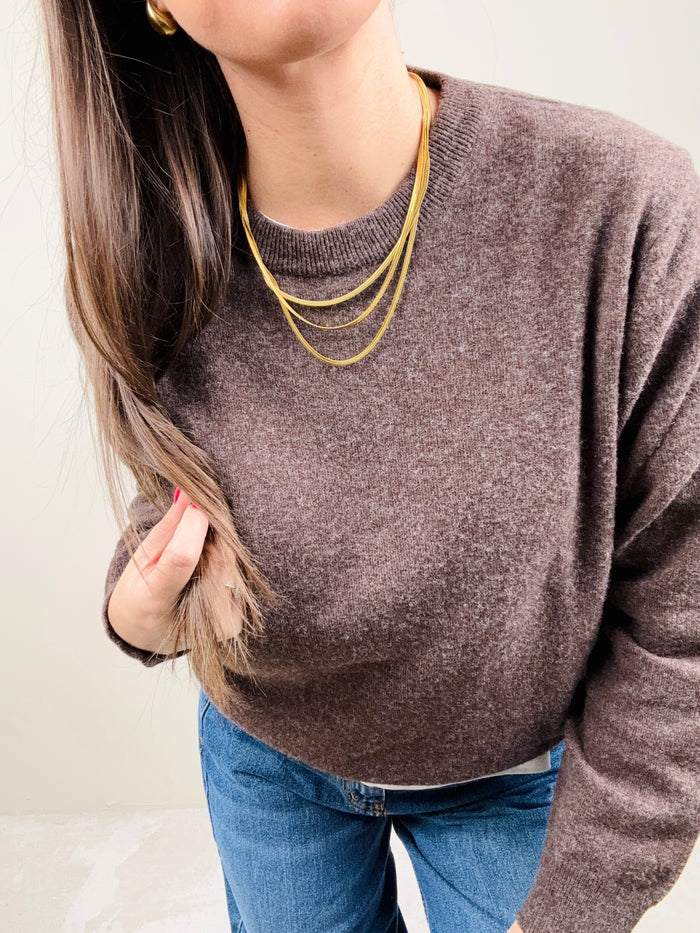 Collana piatta a tre fili (piu colori)