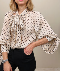 Camicia a pois con fiocco (più colori)
