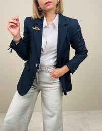 Blazer blu con inserto