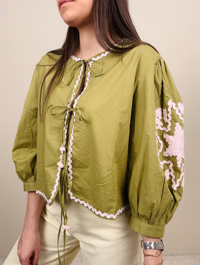 Camicia laccetti verde