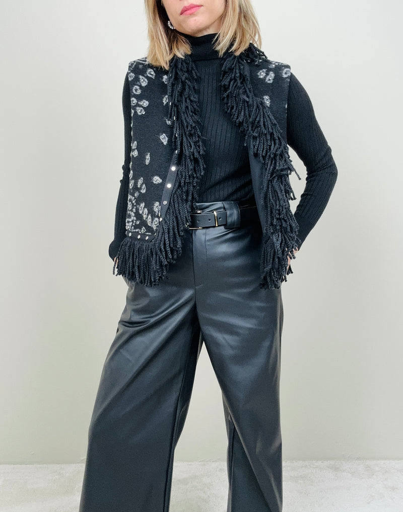 Gilet corto bandana con frange