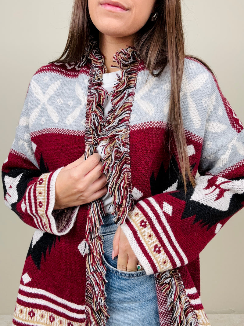Cardigan fantasia etnica (più colori)