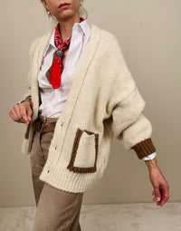 Cardigan dettagli cammello