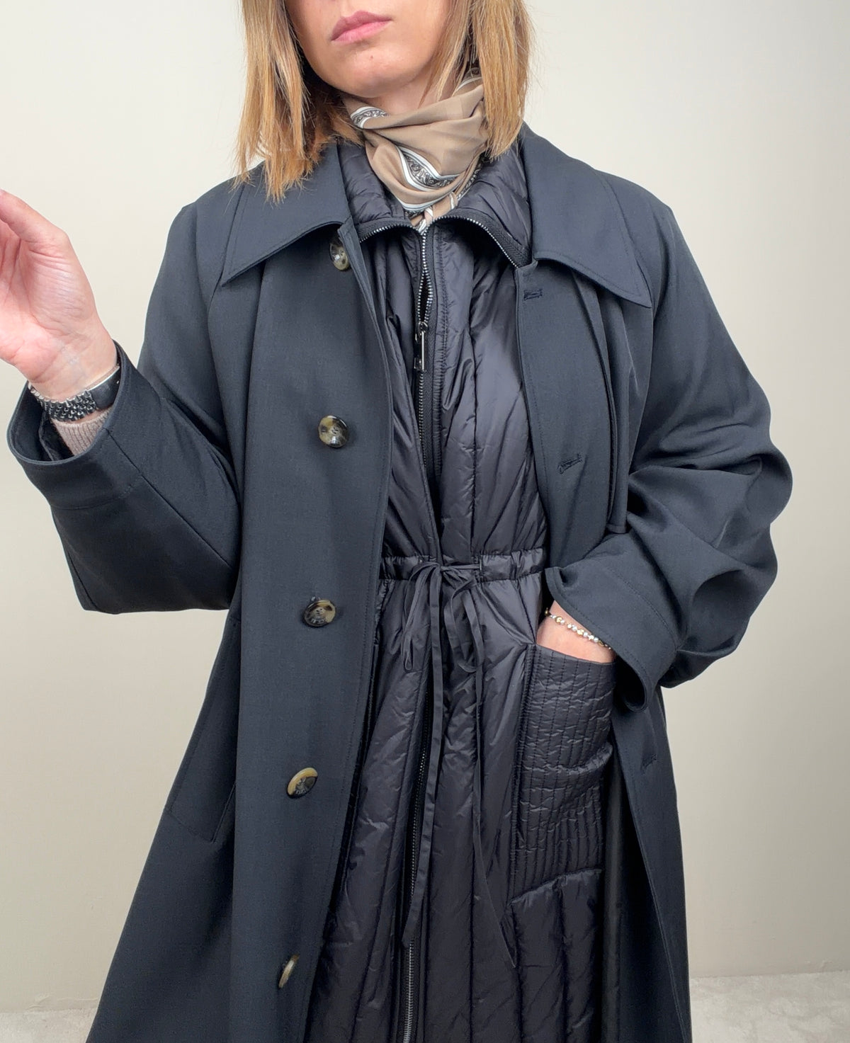 Trench coat con piumino