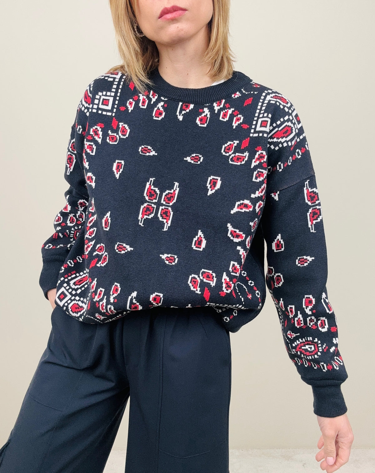 Maglioncino girocollo stampa bandana (più colori)