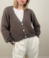 Cardigan con bottoni gioiello