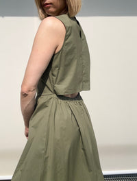 Abito lungo in cotone verde