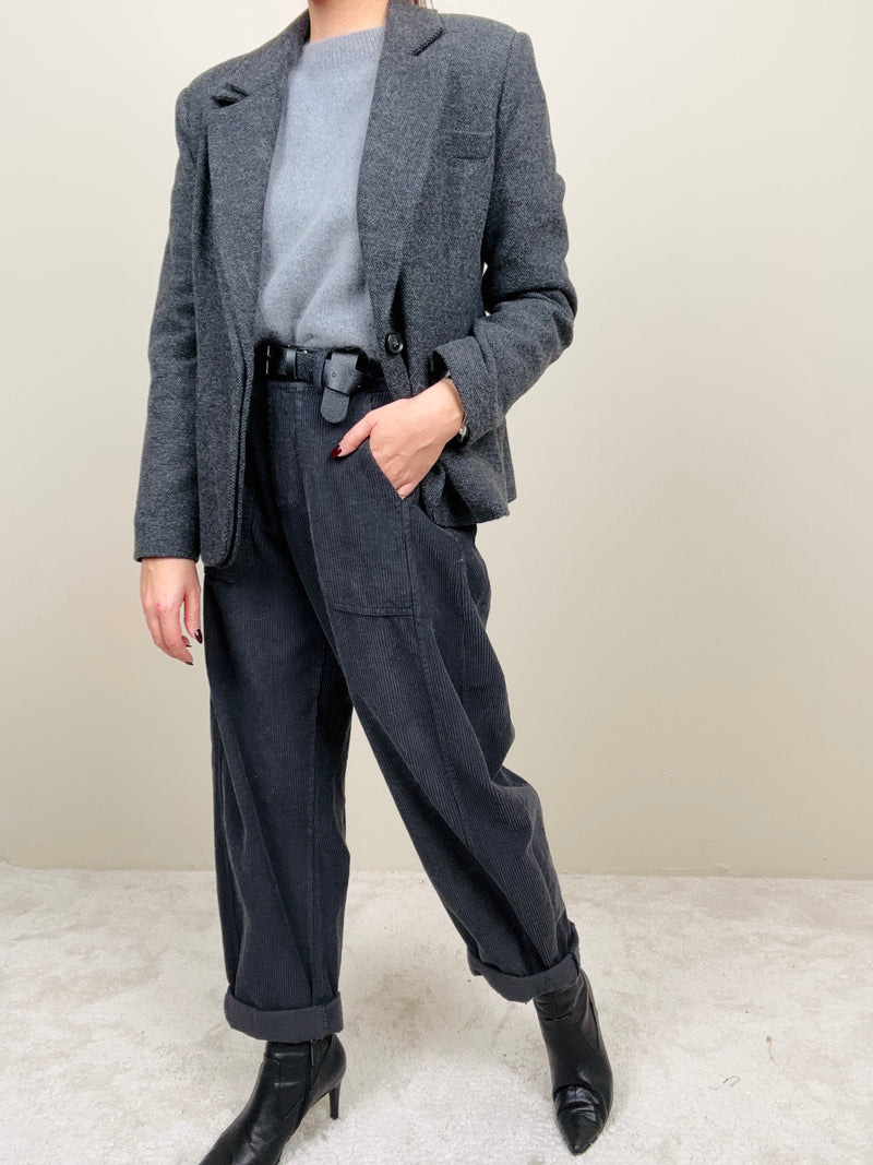 Pantalone in velluto antracite