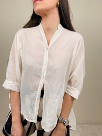 Camicia in mussola burro