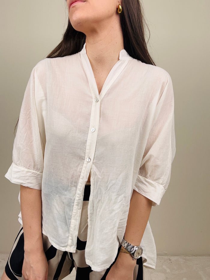 Camicia in mussola burro