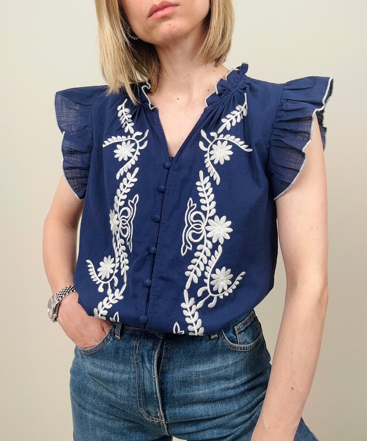 Camicia ricamata (più colori)