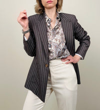 Blazer gessato cioccolato