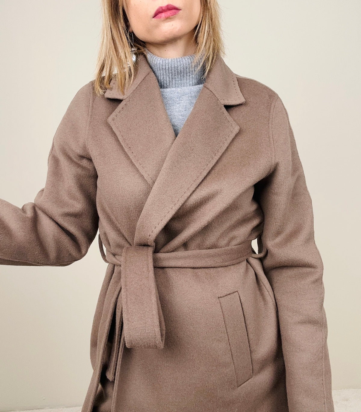 Cappotto vestaglia taupe