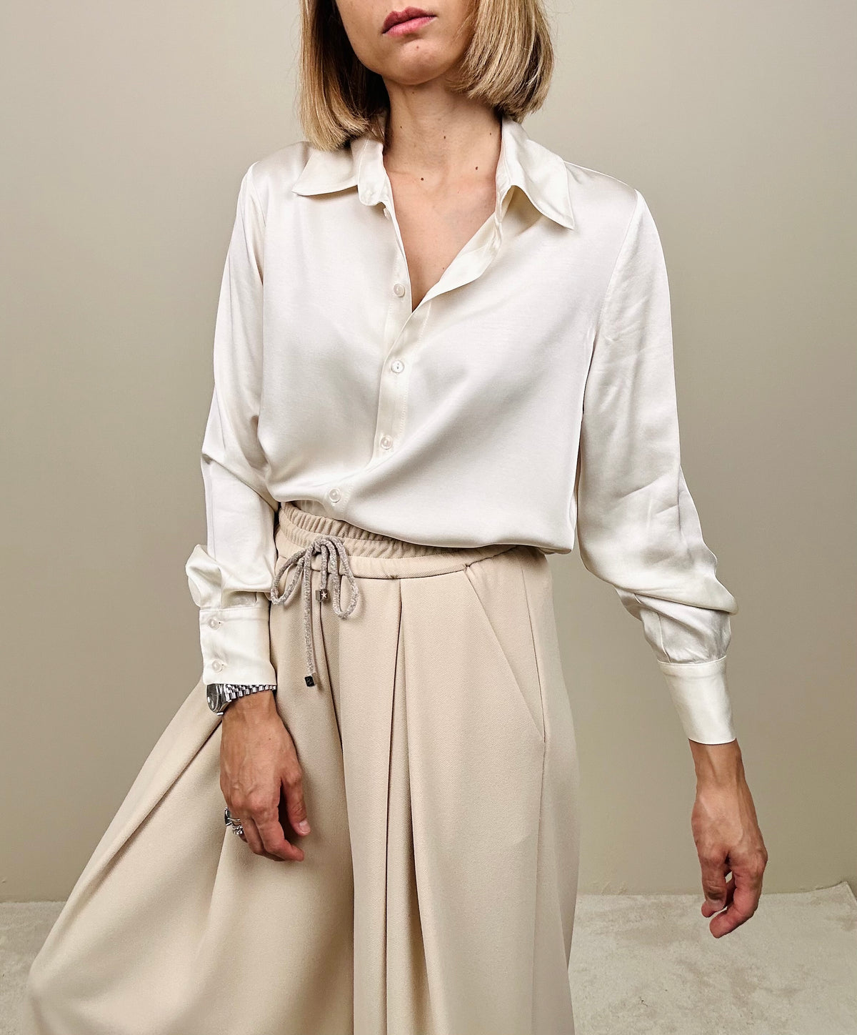 Camicia in viscosa con colletto