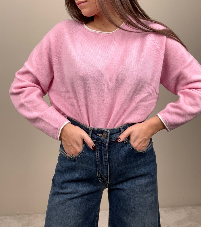 Maglioncino crew-neck rosa