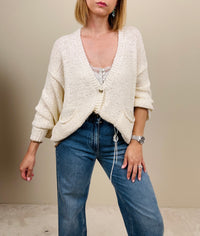 Cardigan con profili tabacco