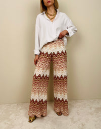 Pantalone in maglina stile missoni rosso