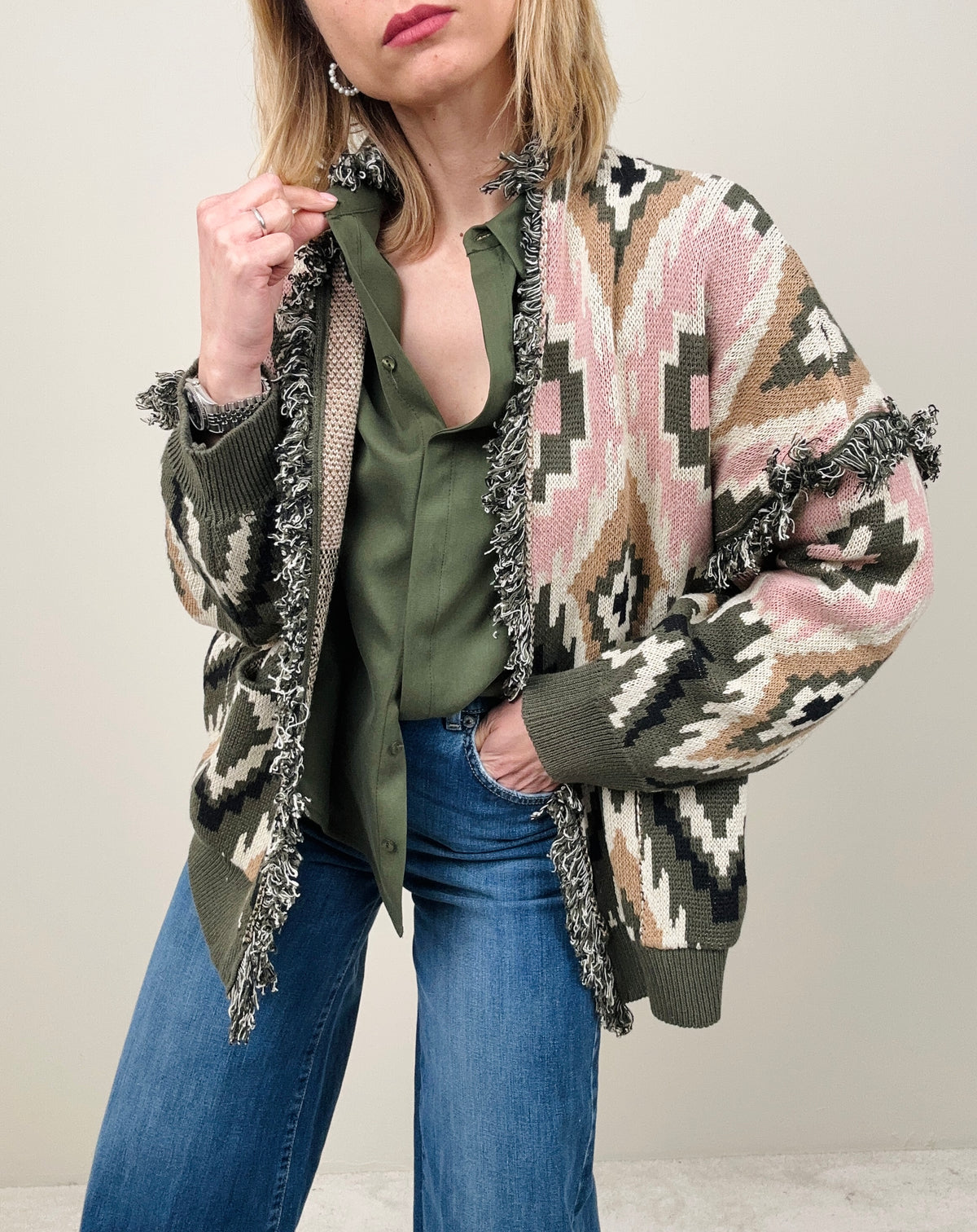 Cardigan rombi all over (più colori)