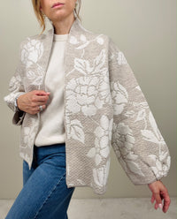 Cardigan fiori bianchi