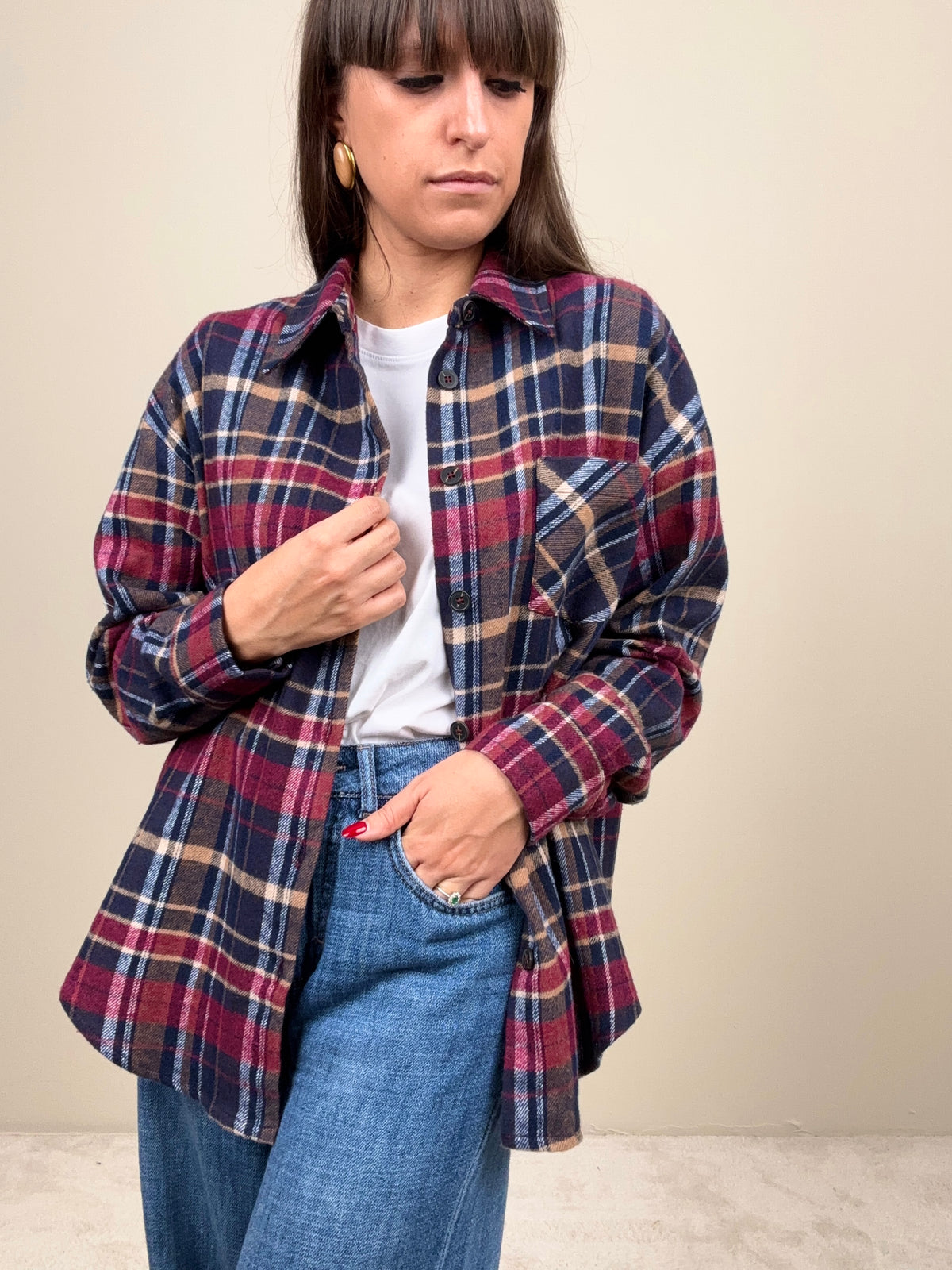 Camicia check blu/bordeaux