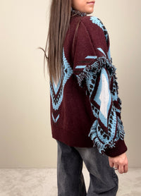 Cardigan rombi bordeaux