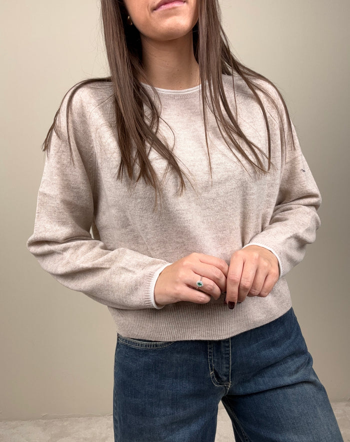 Maglioncino crew-neck beige