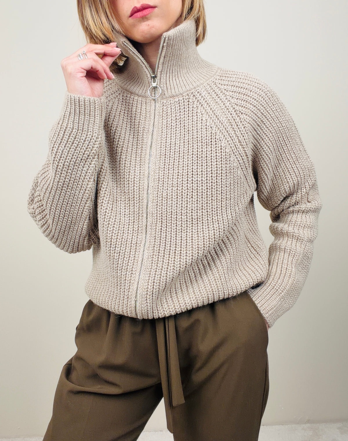 Maglione con zip lunga (più colori)