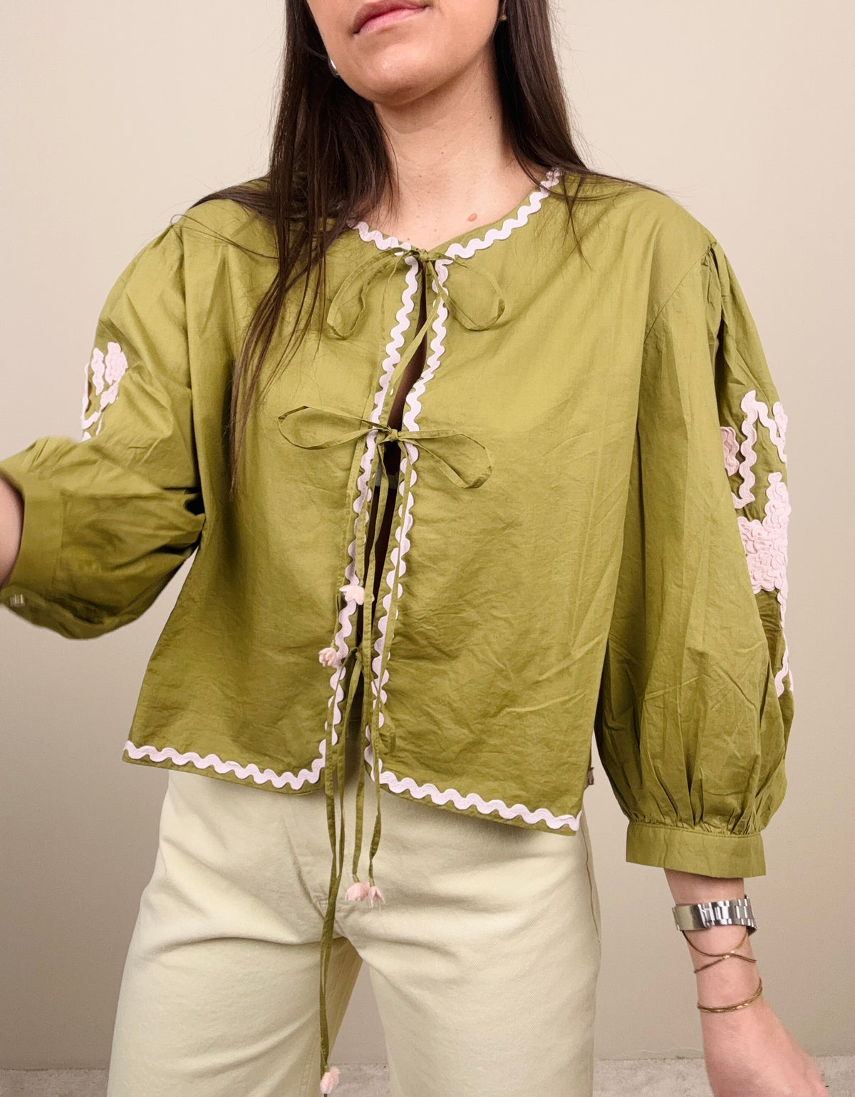 Camicia laccetti verde