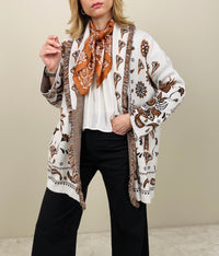 Cardigan palme tabacco