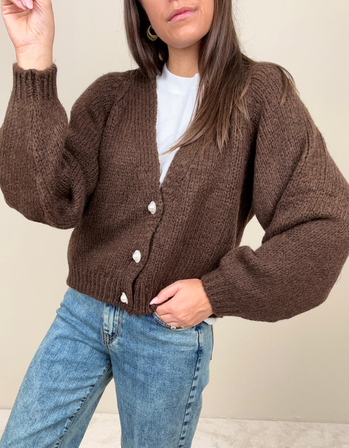 Cardigan bottoni gioiello (più colori)