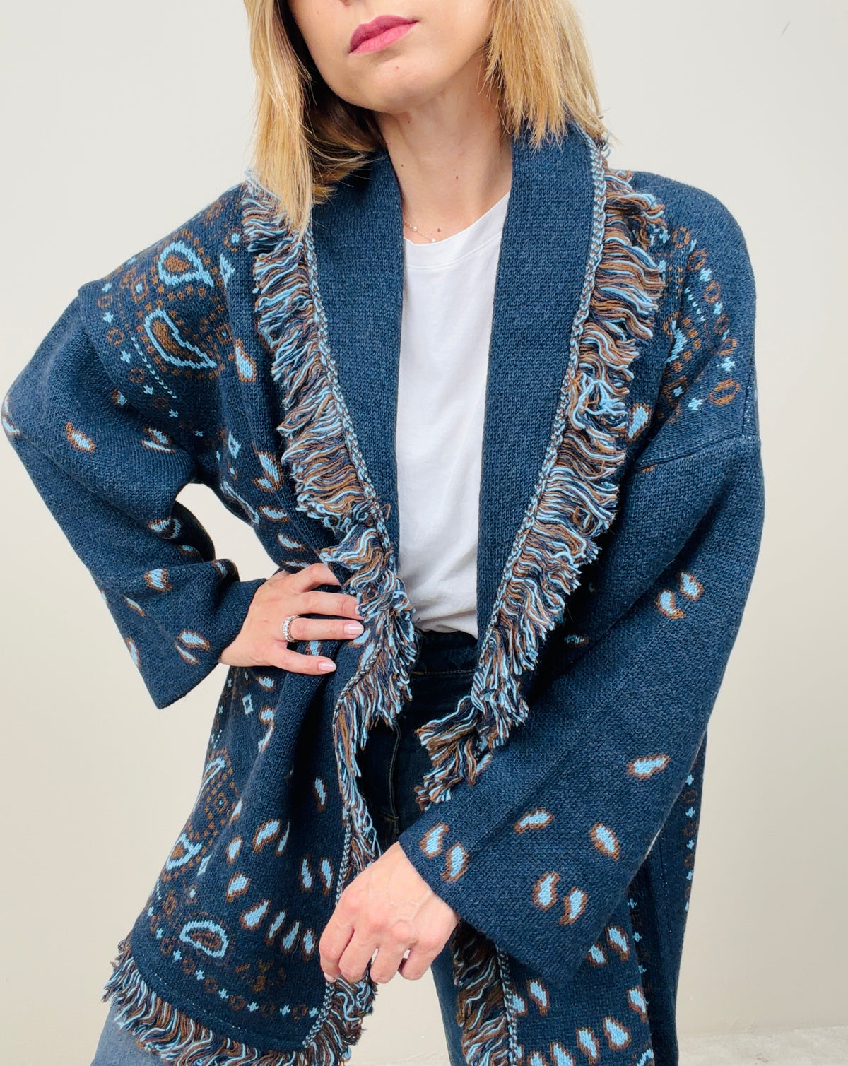Cardigan bandana blu-azzurro