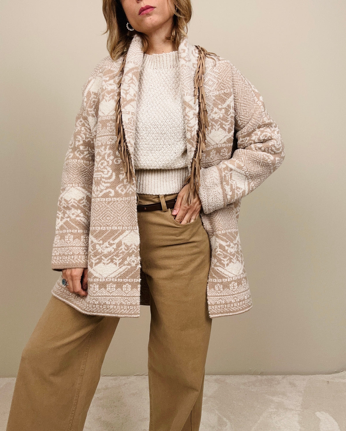 Cardigan con frange