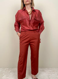 Pantalone in cotone ruggine