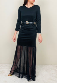 Abito con balza in tulle (più colori)