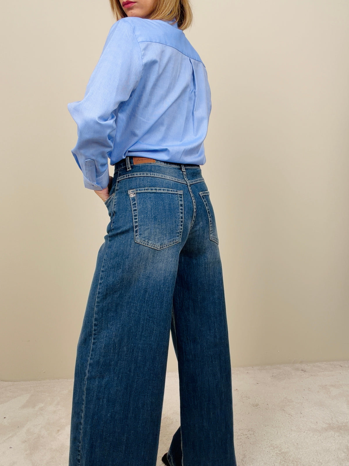 Jeans gamba larga