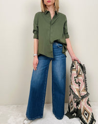 Jeans gamba larga blu denim