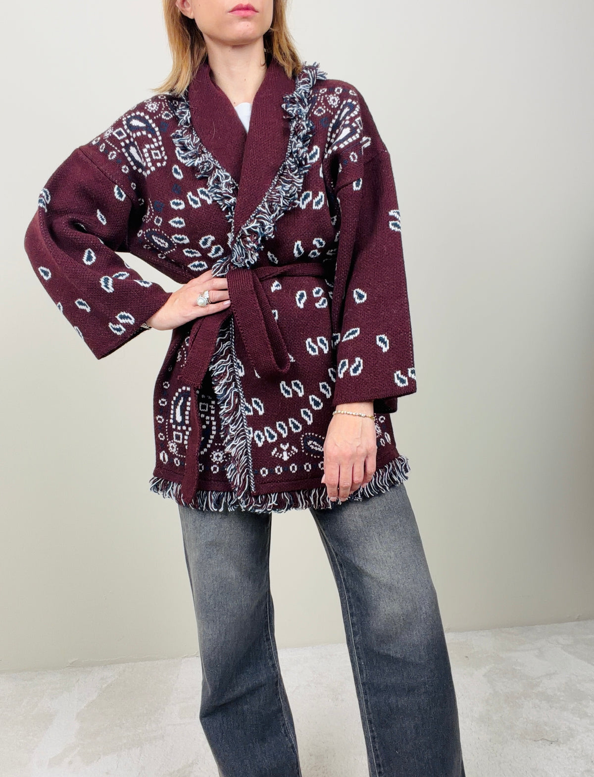 Cardigan bandana bordeaux