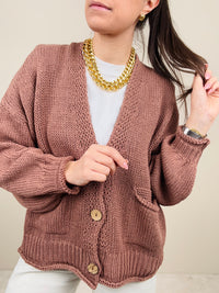 Cardigan bottoni legno (più colori)