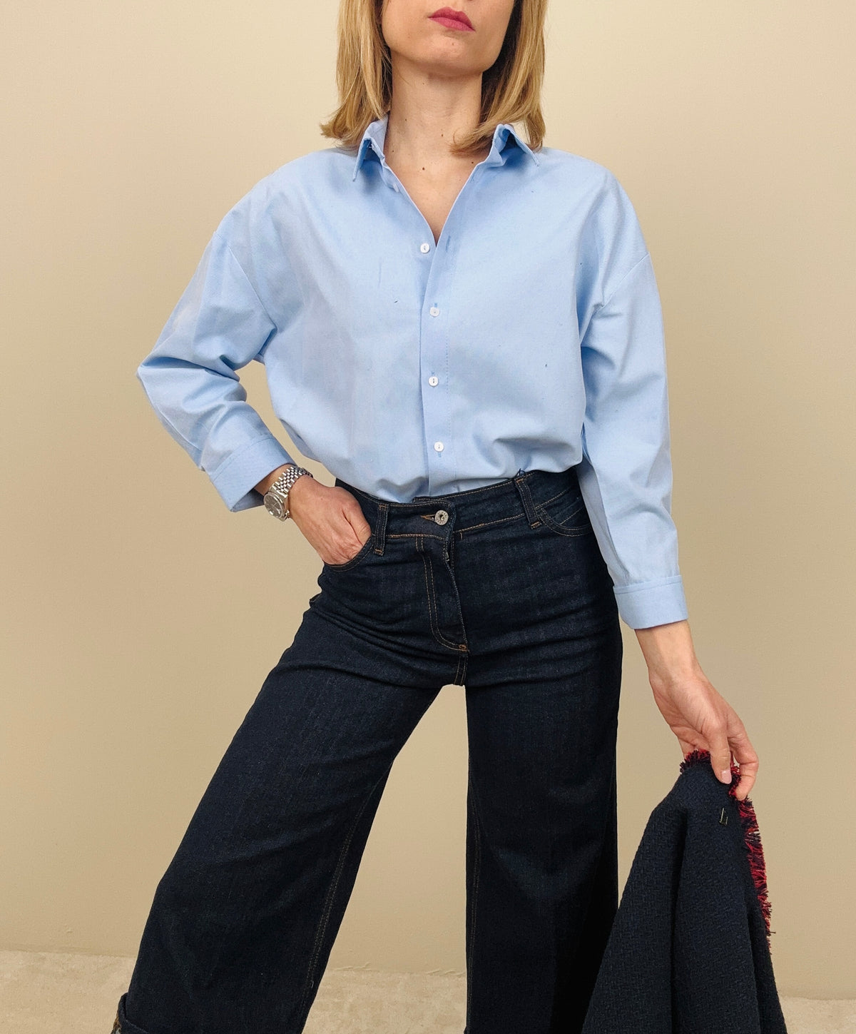 Camicia in cotone azzurra