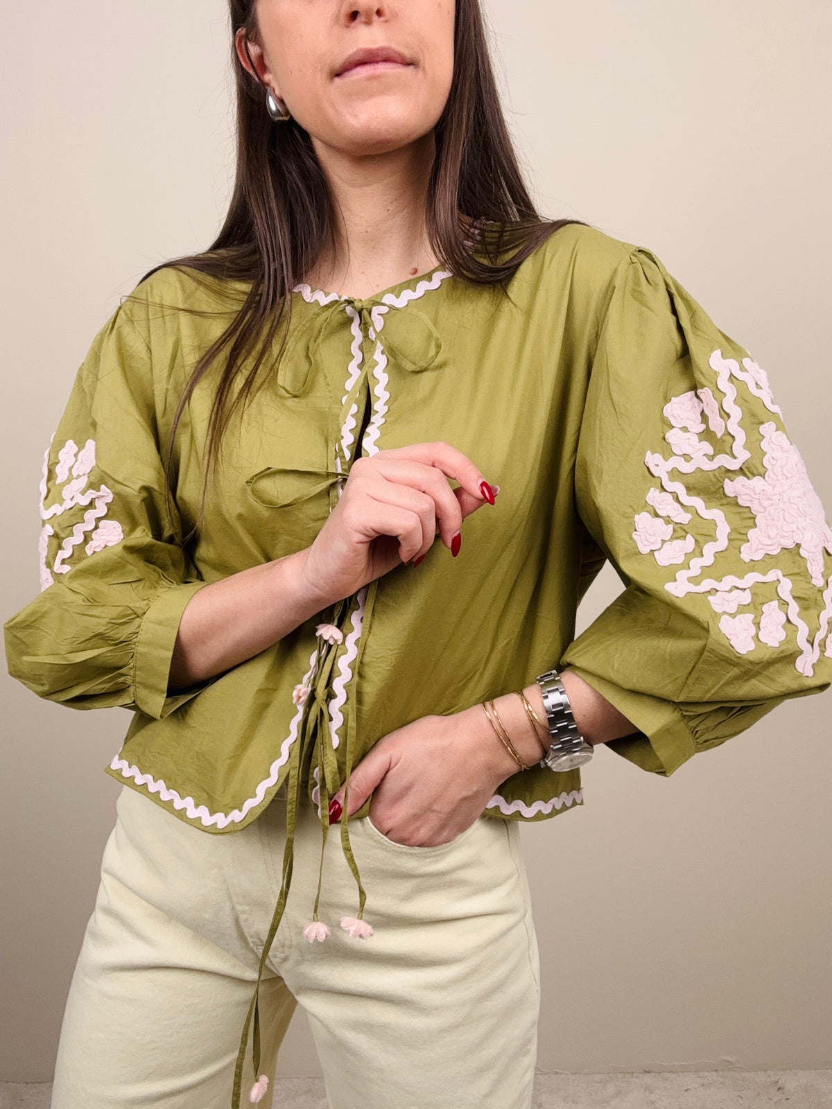 Camicia laccetti verde