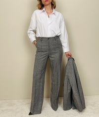 Pantalone spinato misto lana