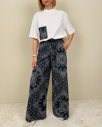 Pantalone fantasia bandana blu