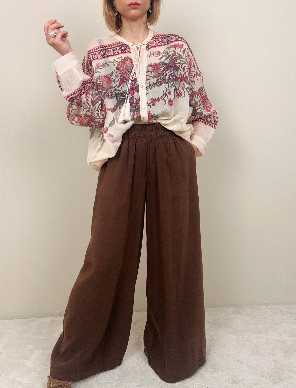 Pantalone marrone in modal