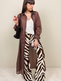 Pantalone zebrato tabacco