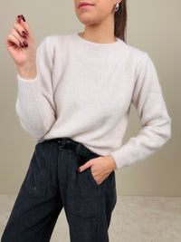 Maglione in angora panna