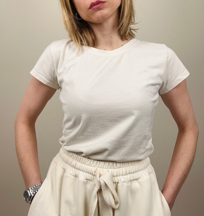 T-shirt burro in cotone