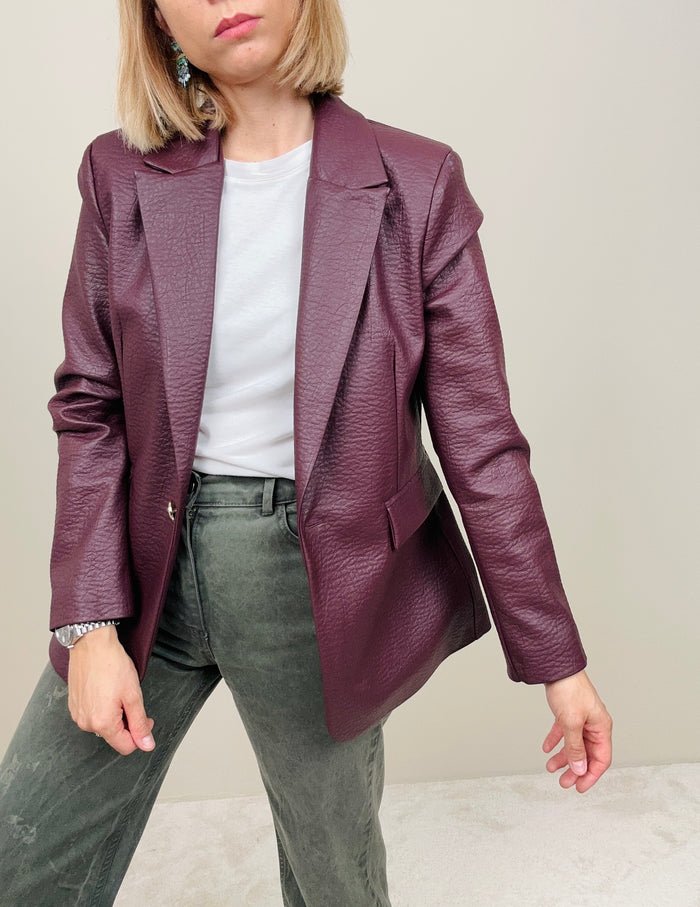 Blazer ecopelle bordeaux