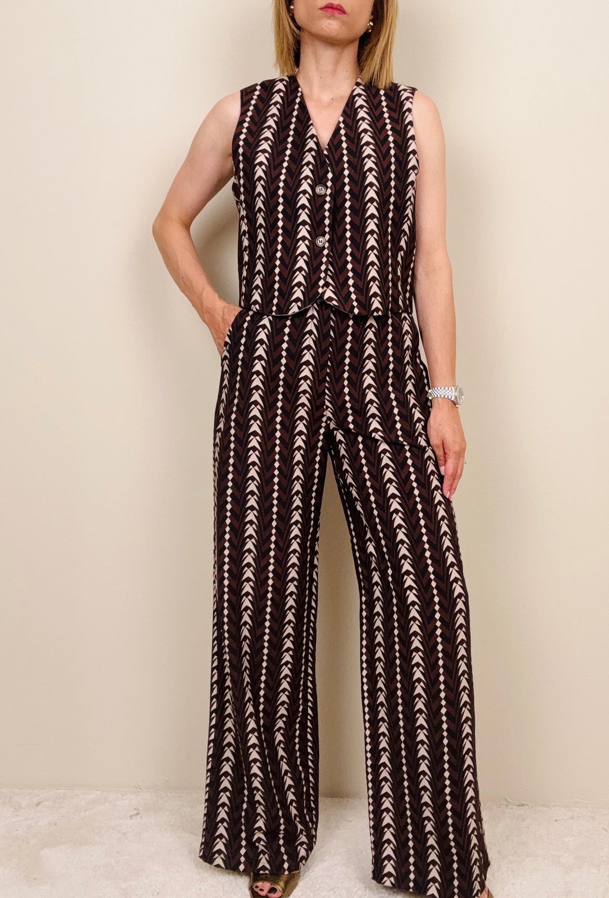 Pantalone in fantasia geometrica