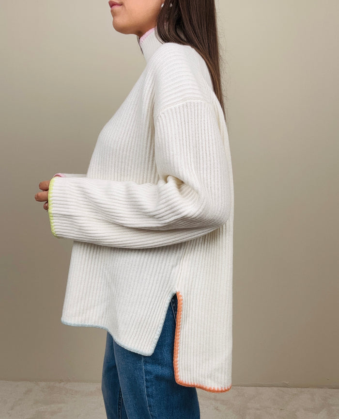 Maglione ricami avorio