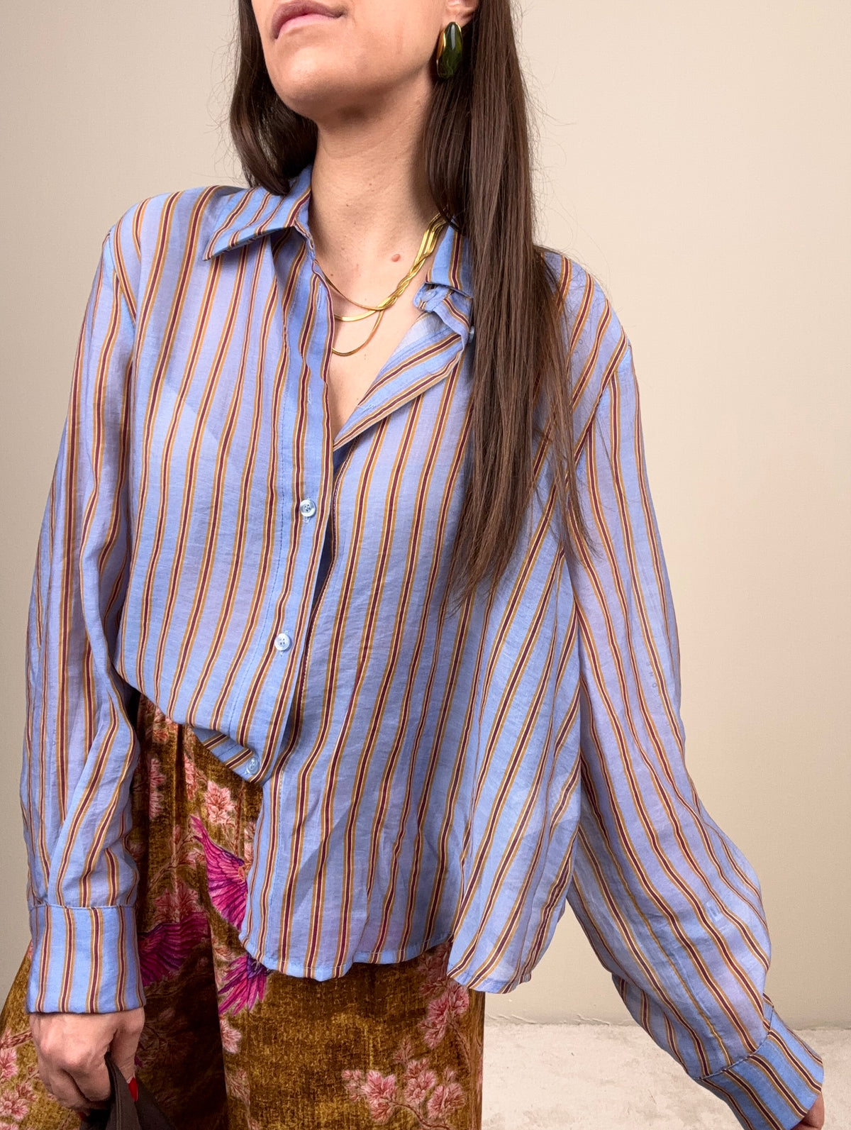 Camicia Nomad riga azzurra